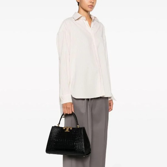 153271 - Tory Burch Eleanor Croc Embossed Satchel - Picture 12 of 13